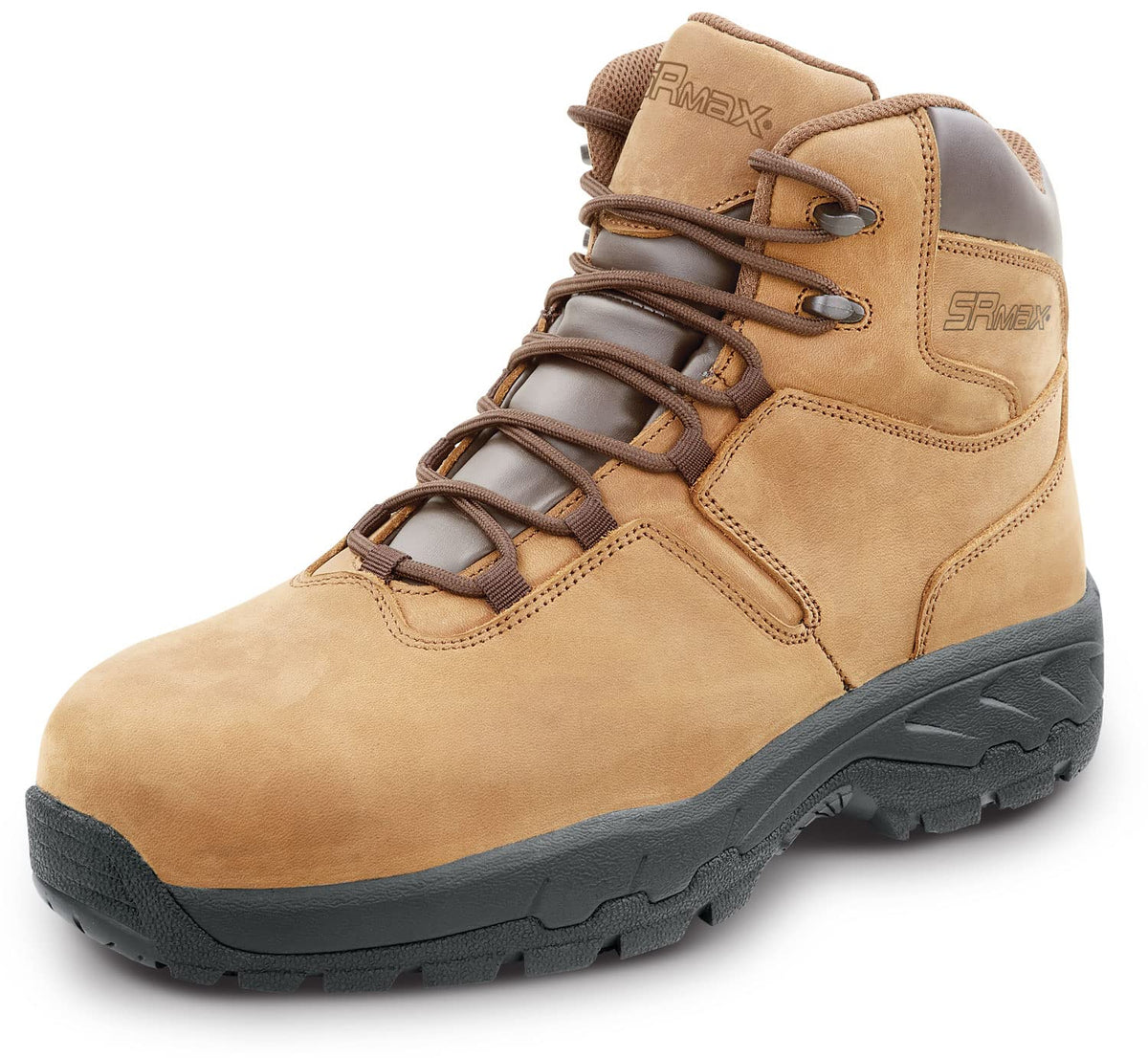 Mens 6 Brown Estes MaxTRAX Composite Toe WP by SR Max – 11, Leather, Brown