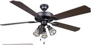 Canarm CF52OTT5GPH Otto 52" Ceiling Fan with 5 Rev Blades Silver Oak/Walnut 3 Light