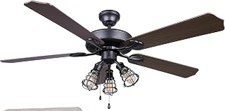 Canarm CF52OTT5GPH Otto 52" Ceiling Fan with 5 Rev Blades Silver Oak/Walnut 3 Light
