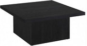 Furnifact Black Square Engineered Wood Cocktail Coffee Table with Plastic Glide Levelers, Contemporary Design, Durable 200 lbs Capacity, Living Room Accent