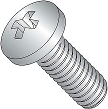 Machine Screw, M3 x 0.5 x 10mm, Phillips Pan Head, Steel, Zinc, 1000 Pack