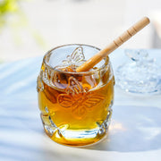 Kanpura Crystal Honey Jar with Dipper, 4.5 oz, Butterfly