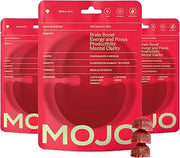 Mojo Focus Gummies with Lion’s Mane, Cordyceps, Ginseng & SAM-e. Nootropic Blend for Energy & Mental Clarity. Vegan, Gluten-Free Pomegranate Hibiscus, Regular Strength (3 Pack)