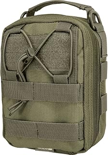 Barska Loaded Gear CX-900 First Aid Utility Pouch – MOLLE Compatible Tactical Medical Bag, Compact Dual Zipper Design, Durable Nylon