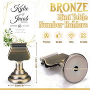 Kathfly Metal Table Number Holders, 24 Pack, Bronze