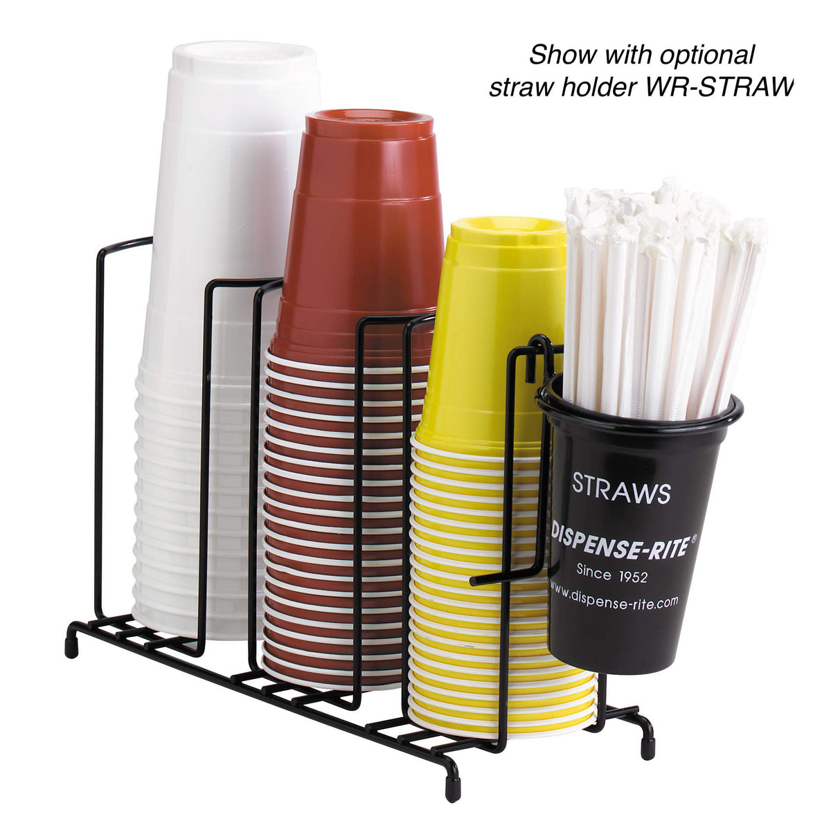DISPENSE-RITE 3 Section / Black / 1 Cup Holders