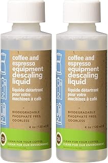Urnex Biocaf Coffee and Espresso Descaling Solution 4 Ounce (2 Single Use Bottles) Safe to use with Keurig, Delonghi, Nespresso, Ninja, Hamilton Beach, Mr Coffee, Braun