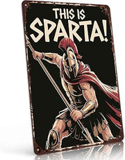 Spartan Warrior Vintage Metal Wall Art Signs 8X12 In