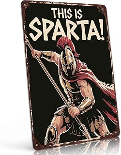 Spartan Warrior Vintage Metal Wall Art Signs 8X12 In