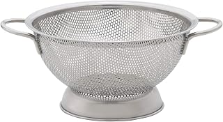 HIC Harold Import Co. Kitchen Perforated Colander with Handles, 18/8 Stainless Steel, 8.5 Inches