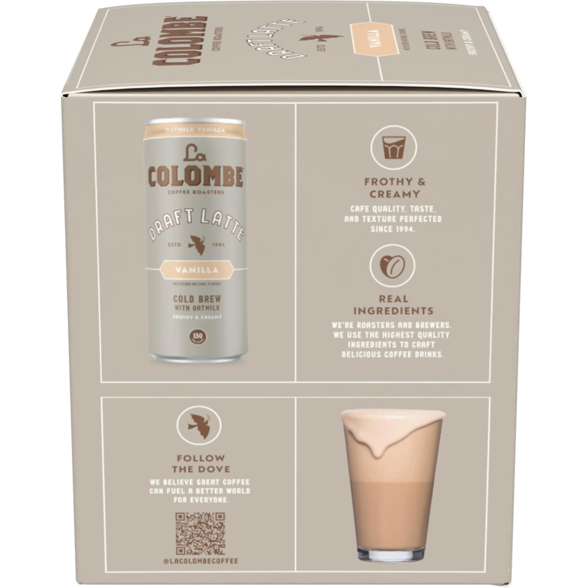 Coffee Draft Latte Oatmilk Vanilla, 9 Fl Oz, 4 Pack by La Colombe – 9 Fl Oz (Pack of 4), Pack of 4, Model OATVAN4