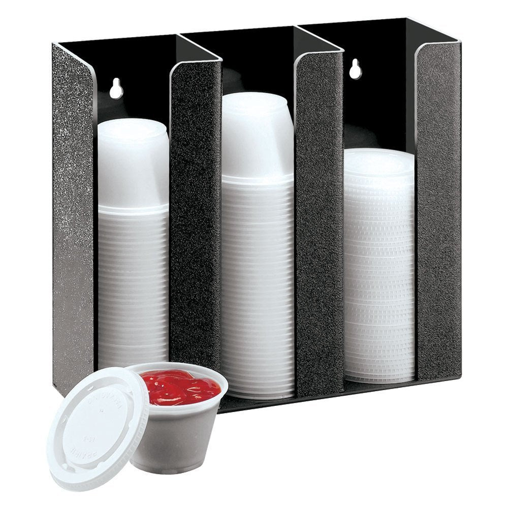 Cal Mil Ramekin/Lid Organizer by CAL-MIL – 9" W x 2.5" D x 9" H, Acrylic, Black, Model 278-2