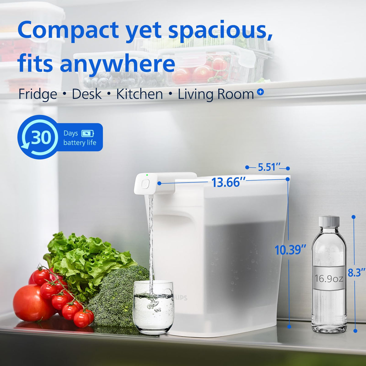 PHILIPS 20-Cup / White / 160.0 ounces Under-Sink & Countertop Filtration