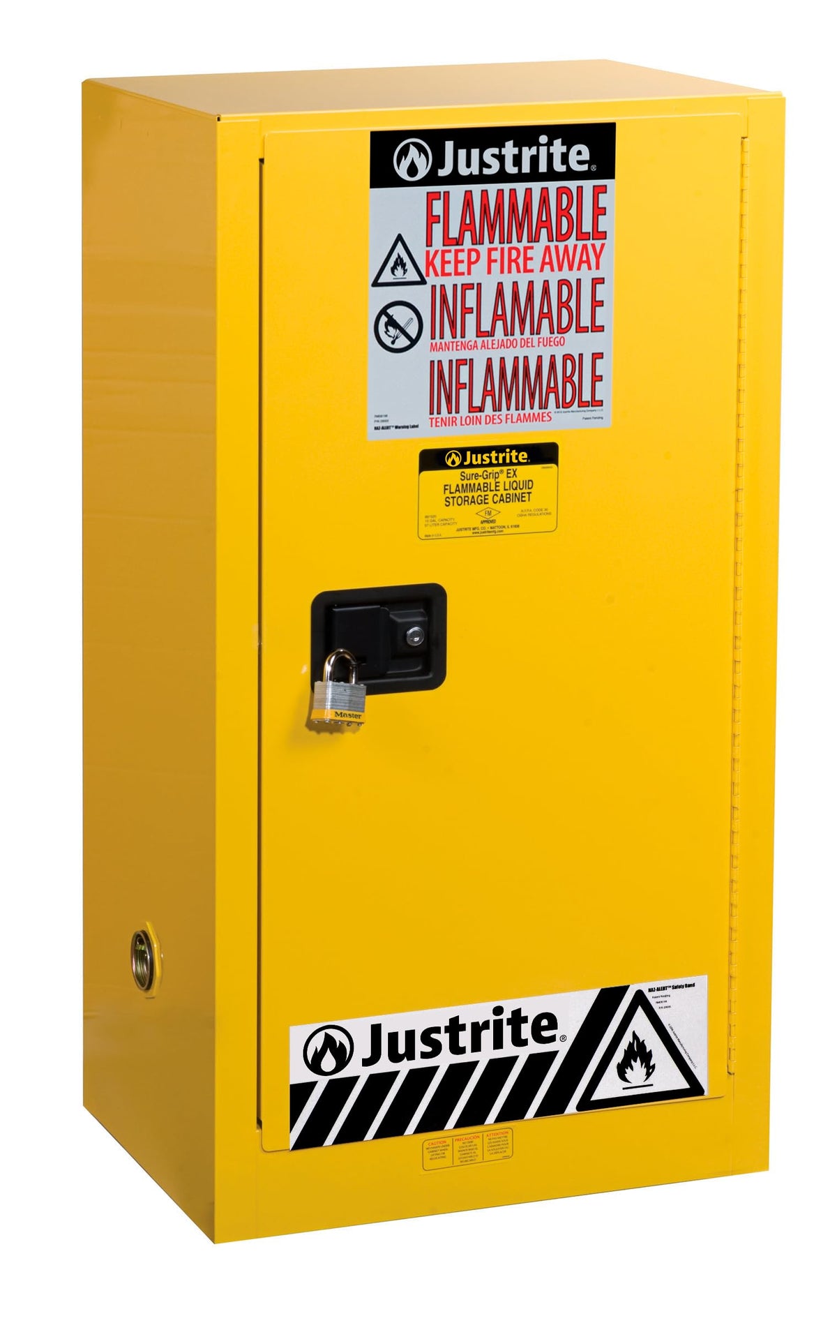 Justrite Yellow / 20 Gallon / Self-Close Cabinets