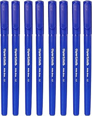 Paper Mate Write Bros Ballpoint Stick Pen, Blue Ink with Blue Barrel, 1mm Medium Point- 8 Pack