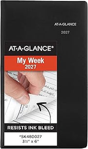 AT-A-GLANCE 2027 Planner, Weekly, 3.5" x 6", Pocket Size, Open Scheduling, DayMinder, Black (SK480027)