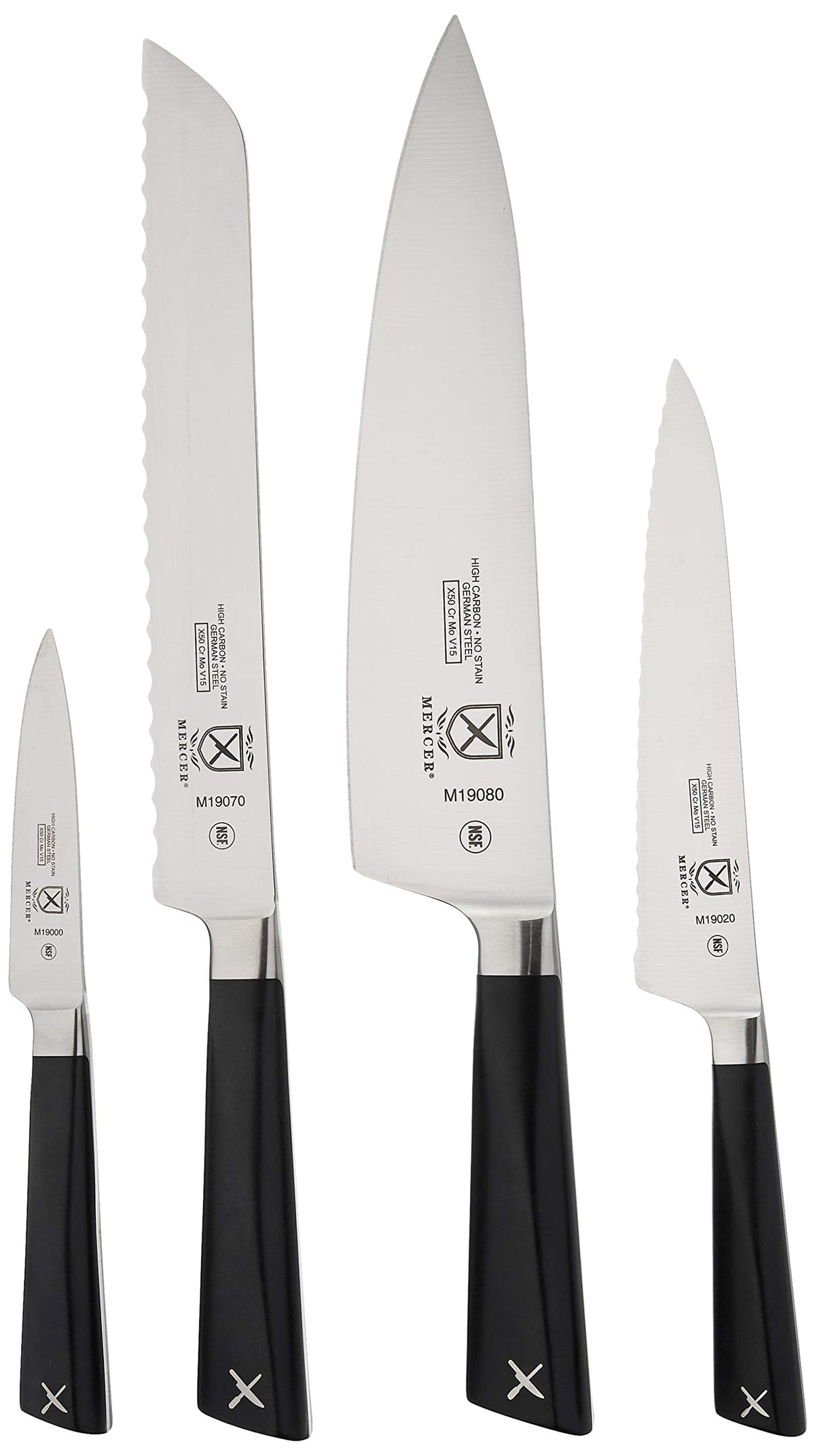 Züm 5-Piece Magnetic Board Forged Knife Set by Mercer Culinary – Stainless Steel, Black, Model M21990
