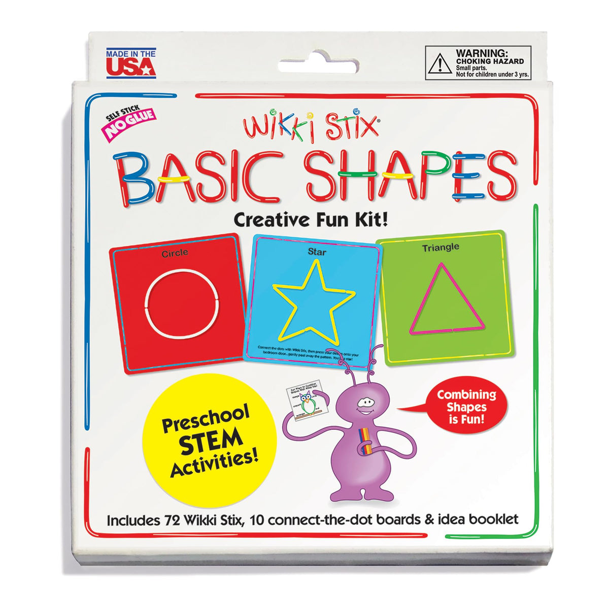 Basic Shapes Cards Kit by Wikki Stix – 7 Inches (Cards Only), Wax, Multi, Model WKX705