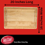 Wood Cutting Board by Tablecraft – 20"L x 16"W, Wood, Model CBW20161L
