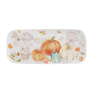 UP Melamine Serving Tray, Pumpkin Season Design, 15 x 6.5 Inch