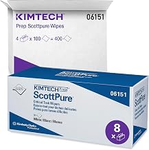 Kimberly-Clark Kimtech Prep 06151 Scottpure Disposable Carton Critical Task Wiper, 23" Length x 12" Width, White (8 Cartons of 50)