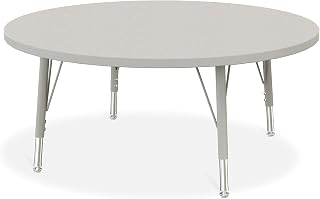 Jonti-Craft Berries 6468JCE000 Round Activity Table - 42" Diameter, E-Height - Freckled Gray/Gray/Gray