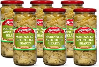 Mezzetta Marinated Artichoke Hearts, 14.5 oz (Pack of 6) | Crisp, tangy pickled vegetables for snacking, charcuterie, sandwiches, salads and side dishes.