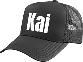 Kai Name Personalized First Names Epic Minimal Text Trucker Hat with Adjustable Mesh Back