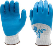 SHOWA Atlas 305 Rubber Work Gloves, 3/4 Coated Palm, Medium, Vending 12-Pack