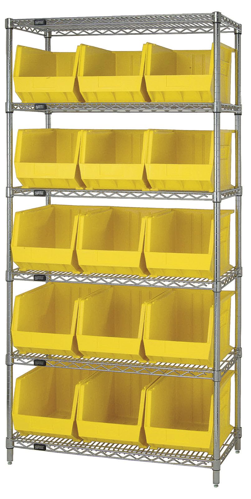 QUANTUM STORAGE SYSTEMS Yellow / 18L x 11W x 10H / Ultra Stack & Hang Open Storage Bins