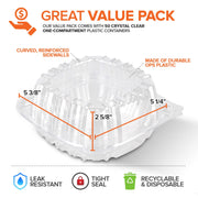 Stock Your Home 5" x 5" - 50 Count / Clear / 1 Clamshell Take Out Containers