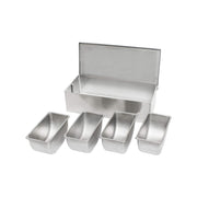 Thunder Group Bar Condiment Dispenser Countertop Design 4-compartment by Excellante – 6-1/2 by 12-1/2 by 4-Inch, Stainless Steel, Silver, Model SSCD004