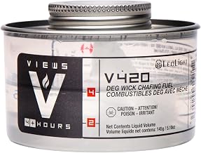 Leolight PICO 6 Hour VIEW V620 Chafing Fuel – Food Warmer for Chafing Dish Buffet –Clear - Liquid Safe DEG chafing fuel, Screw Top with Wick 24/case