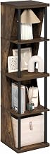 Furinno Flexi Storage Shelf, 4-Cube Corner Shelf, Book Shelf, DIY Stackable & Separable Display Bookcase, for Organization and Storage, for Living Room, Home Office, Amber Pine