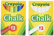Non-Toxic White Chalk(12 ct box)and Colored Chalk(12 ct box) Bundle by Crayola – 24 Count (Pack of 1), Calcium Carbonate, White, Model 51-0320/CPK1