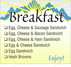 Check-Off Breakfast Sandwich Food Information Labels - 2 1/2" L x 2 1/8" H | 1000 Per Roll