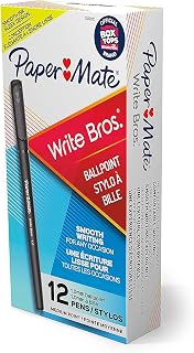 Paper Mate Write Bros Ballpoint Pens, Medium Point (1.0mm), Black, 12 Count each, Pack of 3 (36 Pack Total)