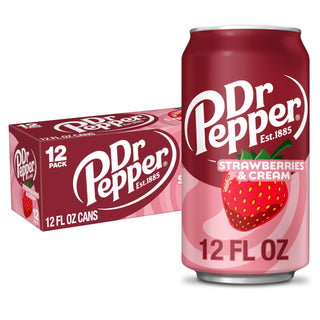 Strawberries and Cream Soda by Dr Pepper – 12 Fl Oz (Pack of 12), Pack of 12, Model DRPSC
