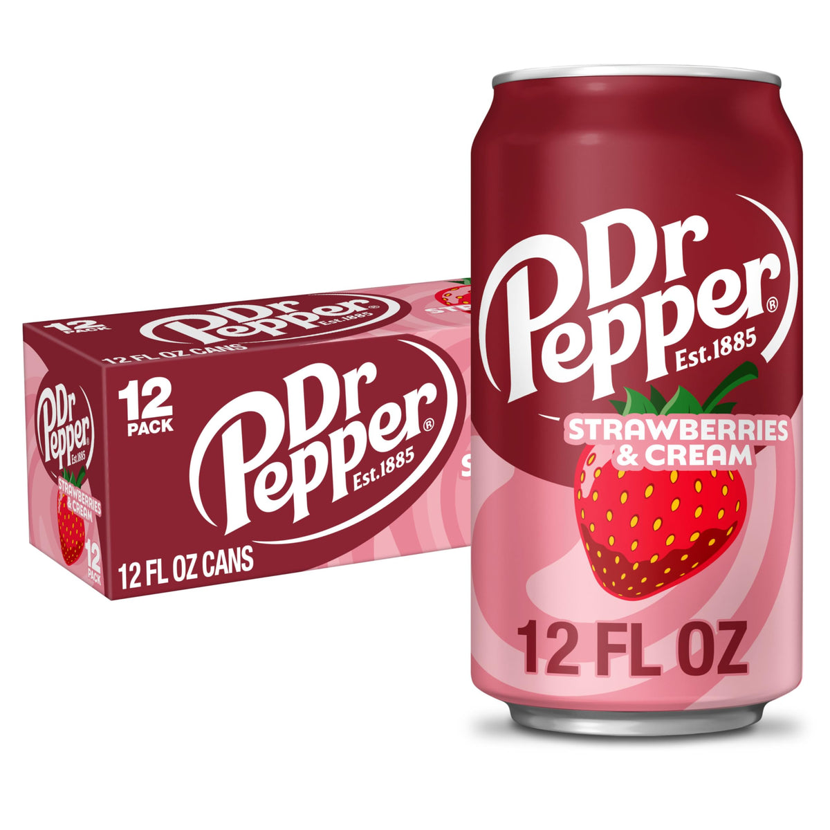 Dr Pepper Strawberries and Cream / 12 Fl Oz (Pack of 12) / 1 Soft Drinks