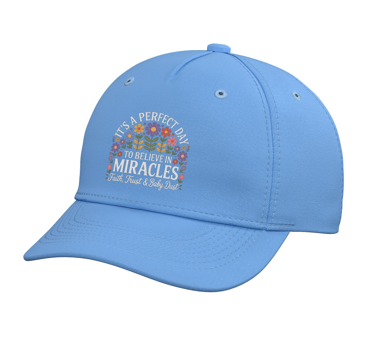IVF in Vitro Fertilization Transfer Day Fertility Pregnancy Adjustable Printed Baseball Hat by IVF In Vitro Fertilization SteMi Apparel – Cotton, Light Blue