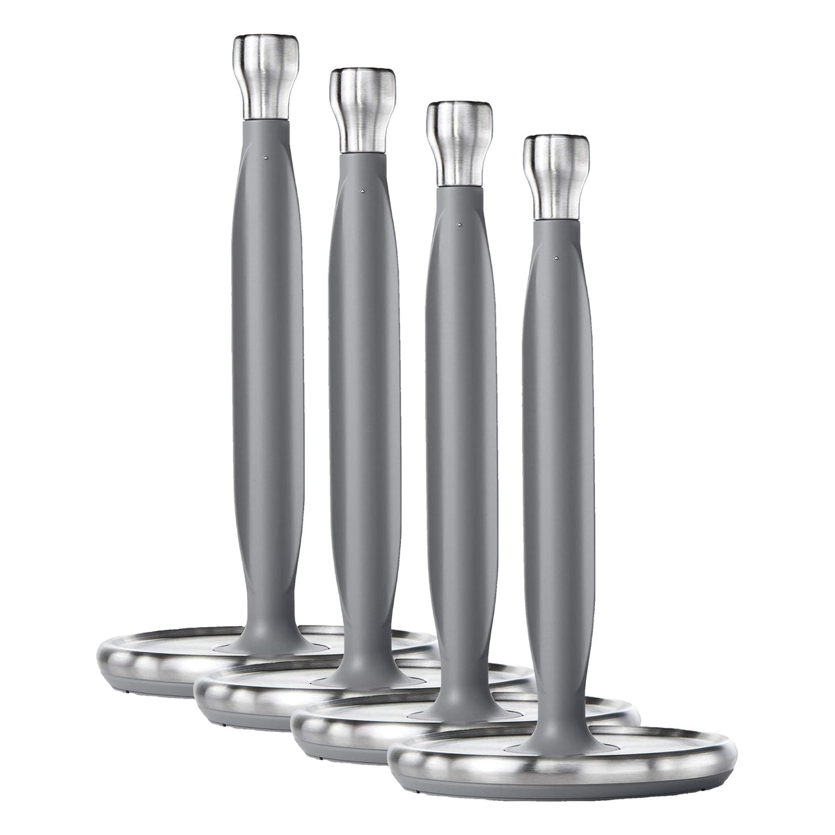 Good Grips Steady Paper Towel Holder Countertop by OXO – One Size (Pack of 4), Stainless Steel, Gray, Pack of 4, Model 13245000