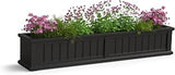 Mayne Cape Cod 60in Self-Watering Rectangular Window Box Planter, Black | Self-watering, All season, Fade resistant, Mounting brackets included, Built-in overflow, 15-year warranty