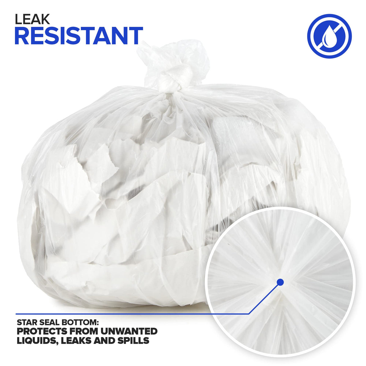 2 Gallon Unscented Small Garbage Bags by Stock Your Home – 50 Count (Pack of 2), 2.0 gallons, Resin, Clear, Pack of 100