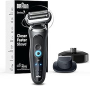 Braun Series 7 Electric Shaver for Men, Wet & Dry Foil Razor, Precision Trimmer Attachment, Charging Stand, Travel Case, Space Grey 7127cs