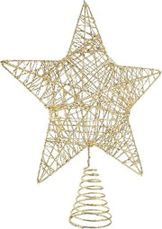 Golden Star Christmas Tree Topper Iron Reusable Tree Ornament