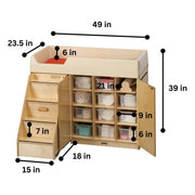 Diaper Changer with Stairs by Jonti-Craft – Wood, Light Wood, Model 5145JC