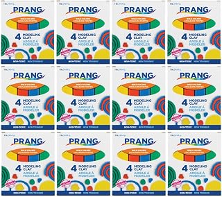 Prang Modeling Clay, Primary Set, 1 lb. Box, Case of 12 Boxes | 1/4 lb. Sticks of Red, Blue, Green, and Yellow, Pliable, Non-Hardening, Non-Staining, Easy Clean-Up