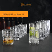 Highland 12 Piece Drinkware Set by Nachtmann – 15 fluid_ounces, Glass, Clear, Pack of 6, Model 101754