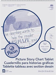 Pacon PACMMK07430 Chart Tablet, Picture Story, 24" x 32", White, 25 Sheets