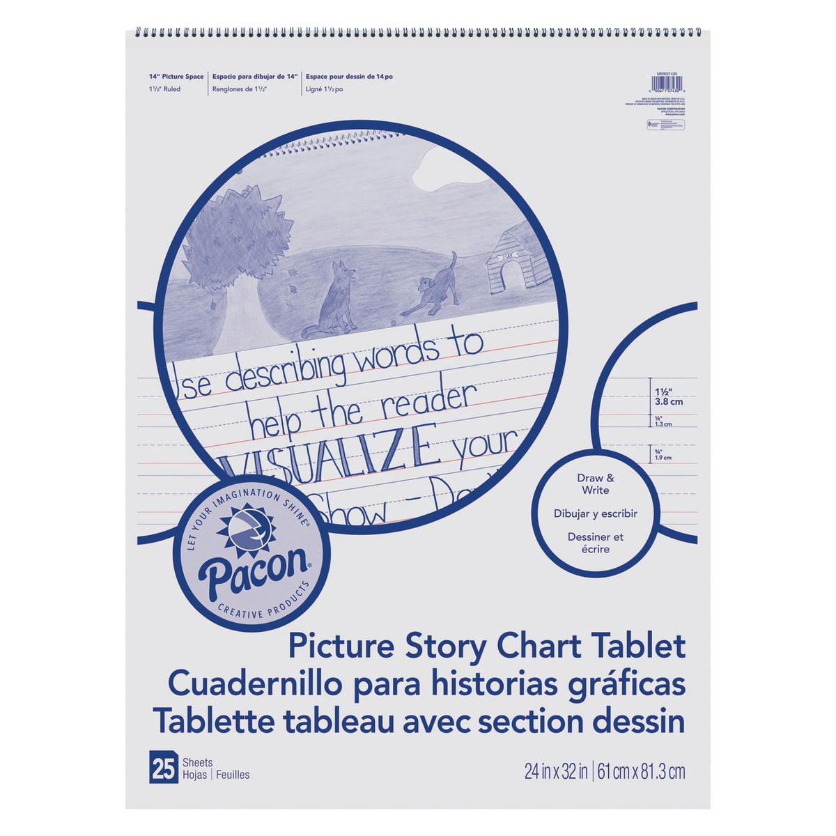 ® PACMMK07430 Chart Tablet by Pacon – White, Pack of 25